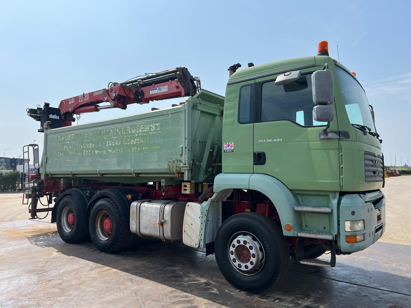 Tipper MAN TGA 26.480 6x4 tipper + HMF crane
