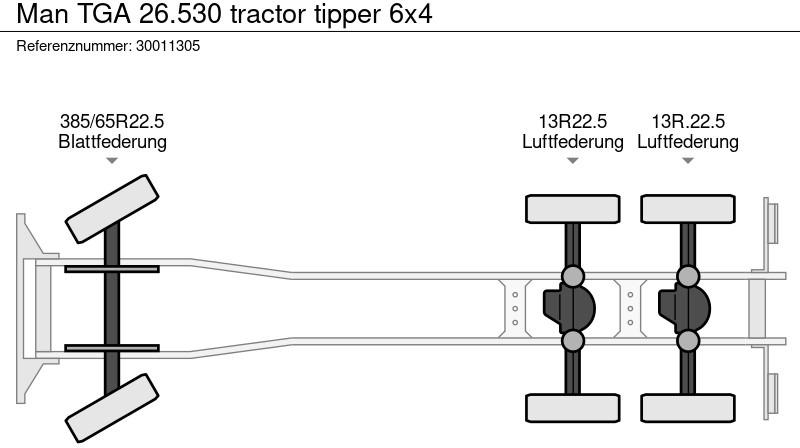 Tipper MAN TGA 26.530 tractor tipper 6x4