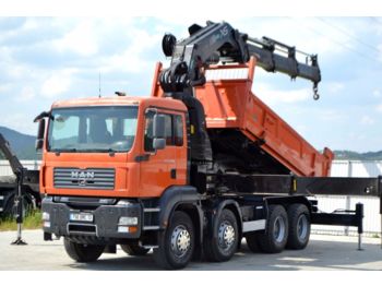Tipper MAN TGA 35.400 Kipper 5,00 m + KRAN HIAB 600 * 8x4!