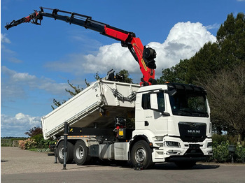 Tipper MAN TGS 26.430 2022!EURO6!! 6x2!! PALFINGER 23tm+JIB+LIER/WINCH!!DREISEITEN KIPPER/BORDMATIC!!9tkm