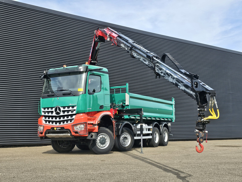 Tipper Mercedes-Benz AROCS 4145 / 8X6 / TIPPER + HMF CRANE