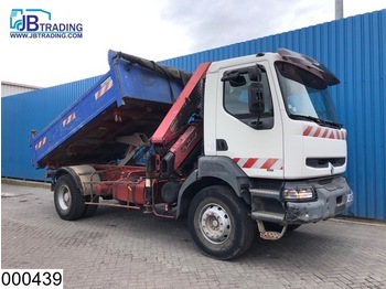 Tipper Renault Kerax 300 Manual, Steel suspension, HMF Crane