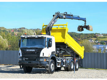 Tipper Scania P360 Kipper 4,80m + HIAB 166B-3 HIDUO *BORDMATIC