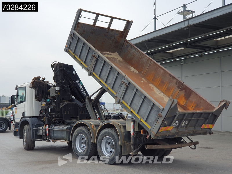 Tipper Scania P94 6X4 Hiab 330-4 Kran Crane 9m3 tipper Manual Steelsuspension Euro 3