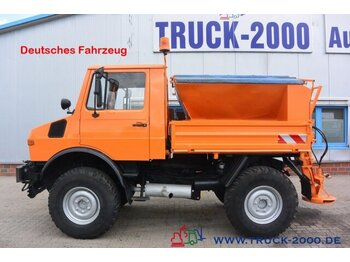Dropside/ Flatbed truck Unimog 424 1200 Kommunal Winterdienst+Streuer Zapfwelle: picture 1