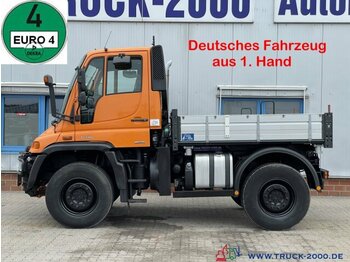 Dropside/ Flatbed truck, Municipal/ Special vehicle Unimog U 400 Pritsche Zapfwelle Wechsellenkung Mähsitz: picture 1