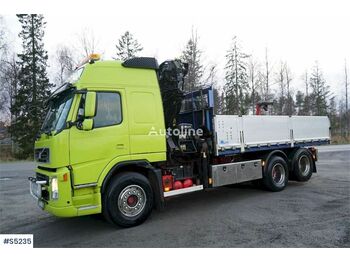 Dropside/ Flatbed truck VOLVO FM-340 6X2 JMN WITH CRANE 24 TM AND BASKET: picture 1
