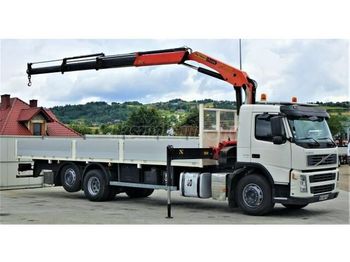 Dropside/ Flatbed truck, Crane truck VOLVO FM 340 6x2 Darus: picture 1
