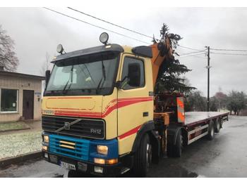 Dropside/ Flatbed truck Volvo 8x2, Crane Effer 37, REMOTE CONTROL, LOWBED FH12: picture 1