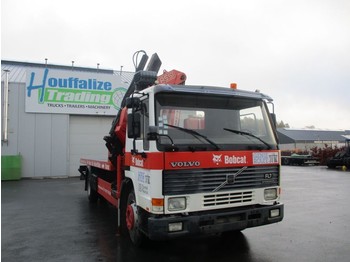 Dropside/ Flatbed truck Volvo FL7 - platform + crane: picture 1