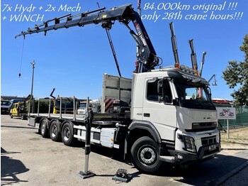 Dropside/ Flatbed truck, Crane truck Volvo FMX 420 TRIDEM 8x4 + HIAB XS244 E-7 HIPRO (7X HYDR f+2) + WINCH + FUNK - 84.000KM - 281 HOURS - STEERING + LIFT AXLE - TÜV 04/20: picture 1