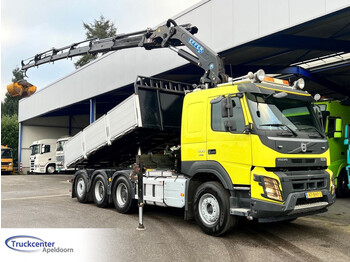 Tipper, Crane truck Volvo FMX 500 171.400 km, Effer 265/S6, 8x4 Reduction axles, Euro 6, Dynamic steering: picture 1