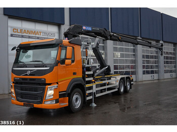 Hook lift truck, Crane truck Volvo FM 410 HMF 21 ton/meter laadkraan: picture 1