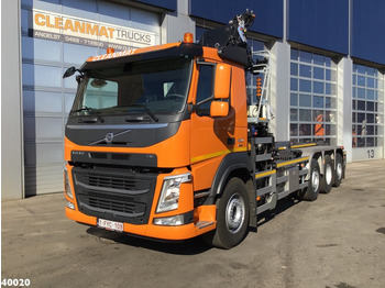 Hook lift truck, Crane truck Volvo FM 420 8x2 HMF 28 ton/meter laadkraan Welvaarts weighing system: picture 2