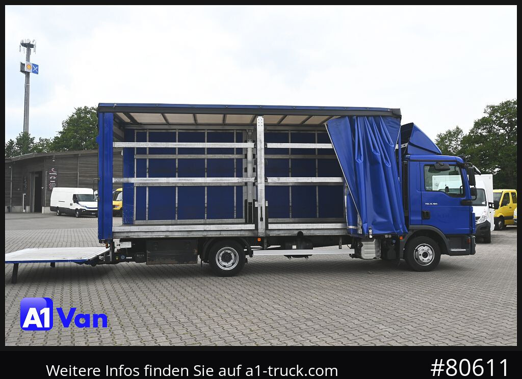 Curtain side van MAN TGL 8.180 4x2 Pritsche Plane, LBW, Klima