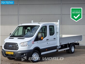 Flatbed van Ford Transit 130pk Open laadbak Dubbele cabine Airco Cruise Trekhaak A/C Double cabin Towbar Cruise control