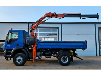 Tipper, Crane truck Iveco Trakker 190T33 4x4 Euro5 Kran Atlas 120.2E Funk: picture 2