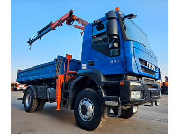Tipper, Crane truck Iveco Trakker 190T33 4x4 Euro5 Kran Atlas 120.2E Funk: picture 3