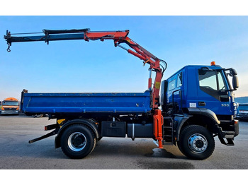 Tipper, Crane truck Iveco Trakker 190T33 4x4 Euro5 Kran Atlas 120.2E Funk: picture 4