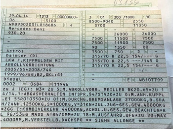 Hook lift truck Mercedes-Benz 2541 6X2 Meiller  Funk  Zustand wie 200 tkm Mercedes-Benz 2541 6X2 Meiller RK 20.65 Funk  | Top Zustand!: picture 2