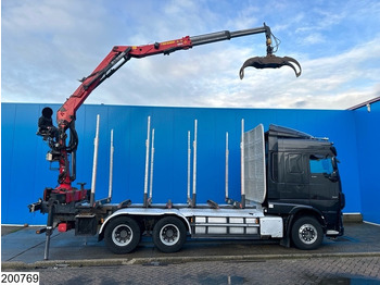 Timber truck, Crane truck DAF XF 530 6x4, Wood transport, Retarder, Loglift ET450: picture 5