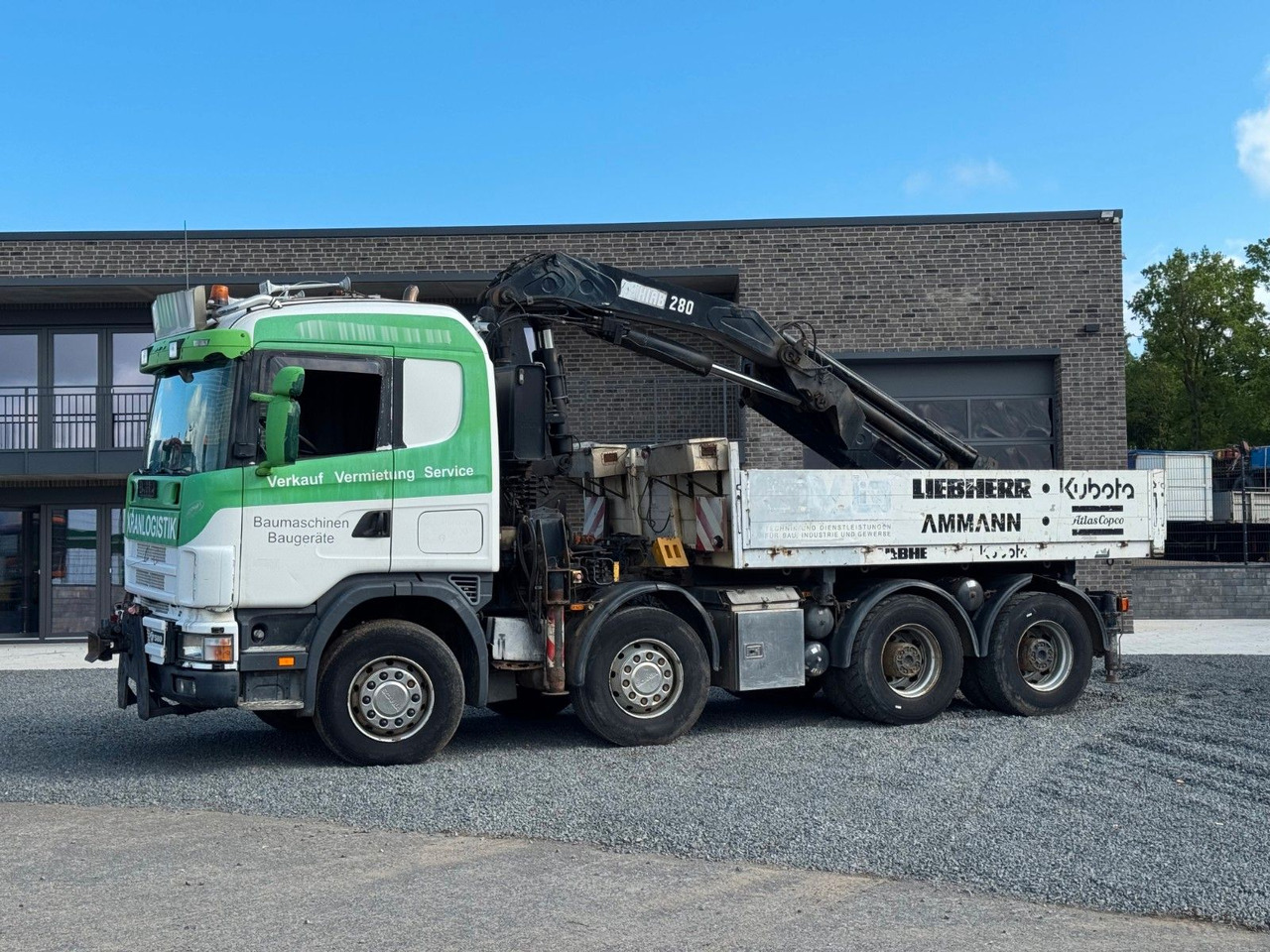 Scania 164G 580 V8 Kran Hiab 280 Retarder Sattelplatte Scania 164G 580 V8 Kran Hiab 280 Retarder Sattelplatte - Dropside/ Flatbed truck, Crane truck: picture 1 Scania 164G 580 V8 Kran Hiab 280 Retarder Sattelplatte Scania 164G 580 V8 Kran Hiab 280 Retarder Sattelplatte - Dropside/ Flatbed truck, Crane truck: picture 1