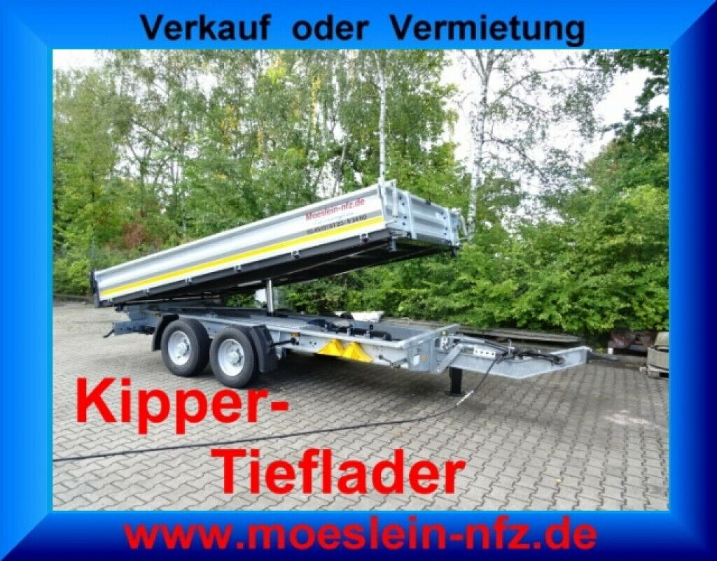 Möslein 13 t Tandem 3- Seitenkipper Tieflader-- Neufahr - Tipper trailer: picture 1 Möslein 13 t Tandem 3- Seitenkipper Tieflader-- Neufahr - Tipper trailer: picture 1