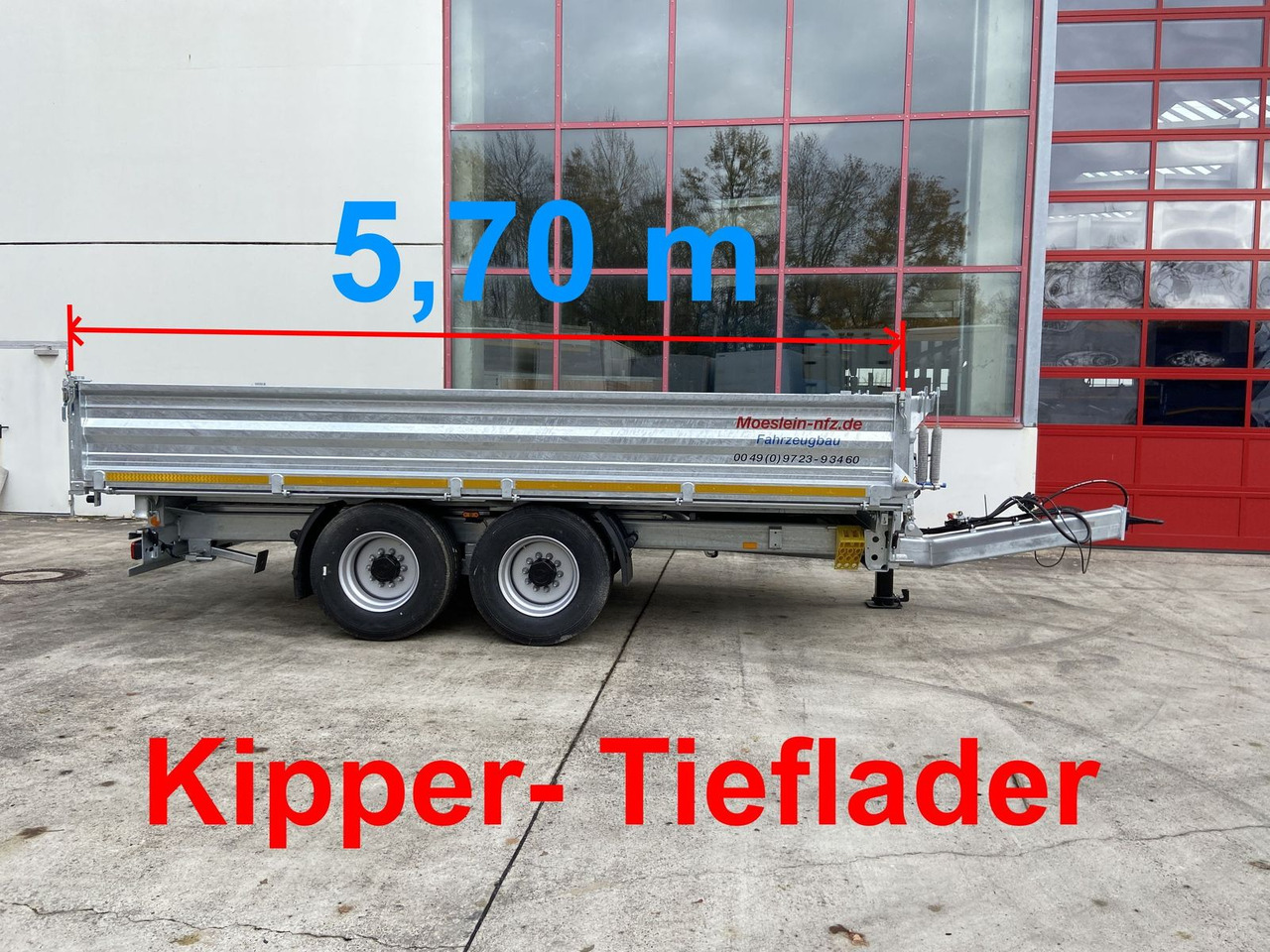 Möslein 14 t Kipper Tieflader 5,70 m lang, Breite Reife - Tipper trailer: picture 1 Möslein 14 t Kipper Tieflader 5,70 m lang, Breite Reife - Tipper trailer: picture 1