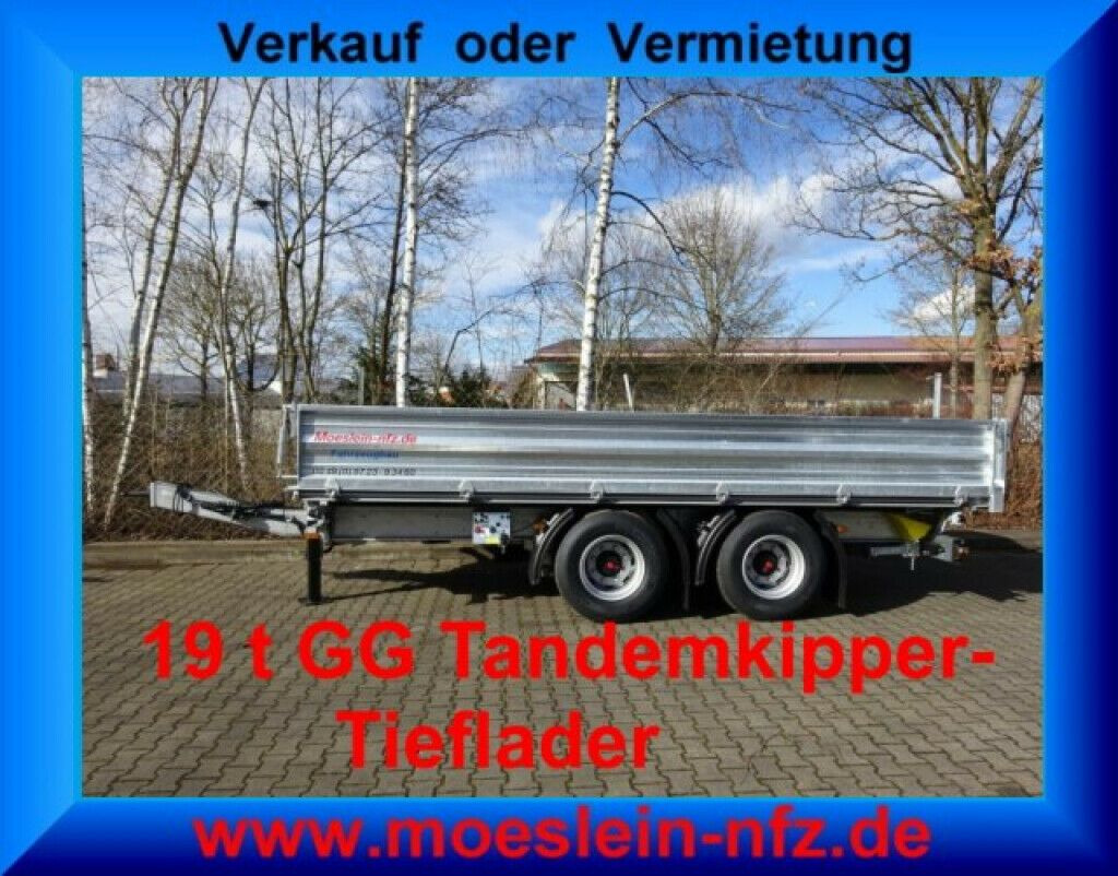 Möslein 19 t Tandem- 3 Seiten- Kipper Tieflader-- Neufa - Tipper trailer: picture 1 Möslein 19 t Tandem- 3 Seiten- Kipper Tieflader-- Neufa - Tipper trailer: picture 1