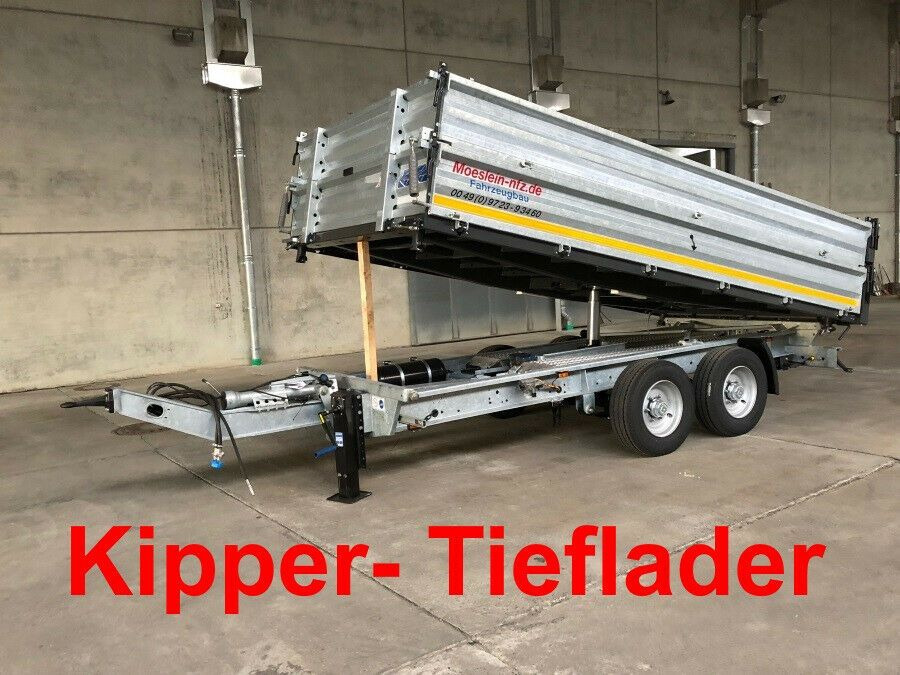 Möslein neuer Tandem 3- Seitenkipper Tiefladermit Bordw - Tipper trailer: picture 1 Möslein neuer Tandem 3- Seitenkipper Tiefladermit Bordw - Tipper trailer: picture 1