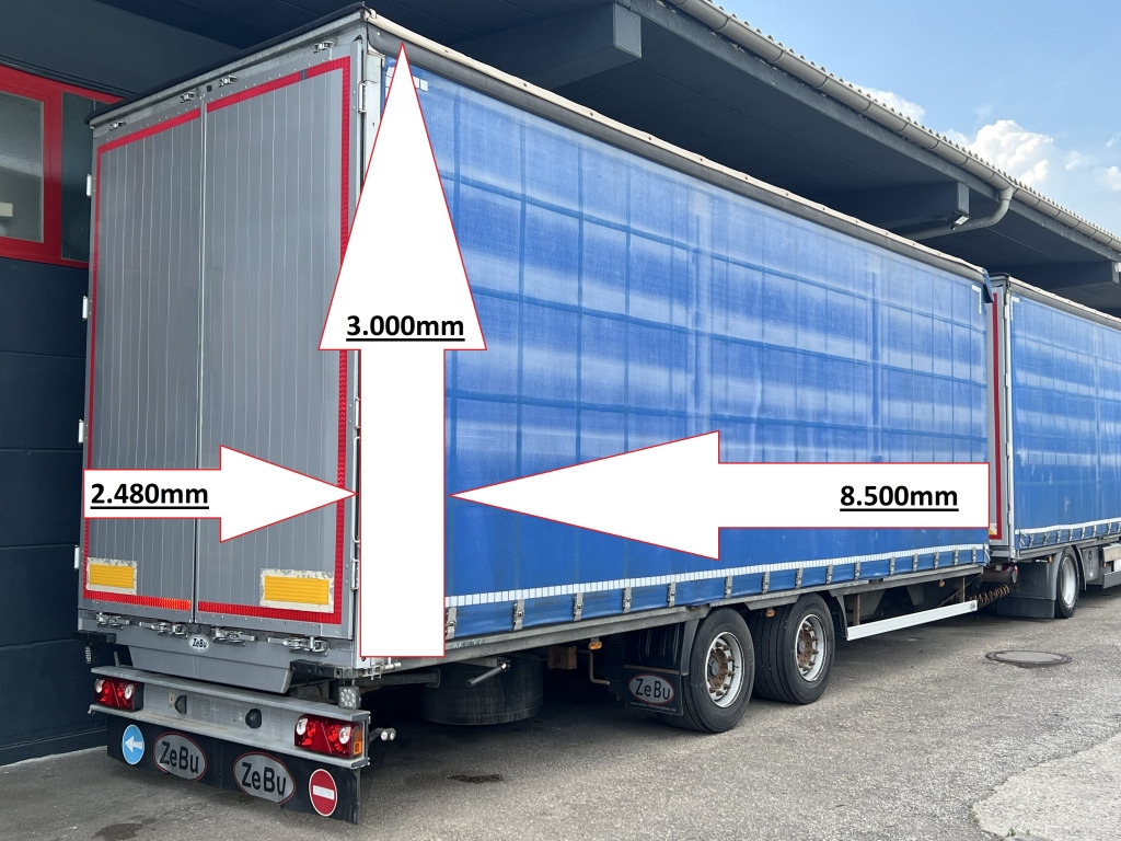 Zebu 3037 Tandem 8.5m P+P Edscha Verdeck - Curtainsider trailer: picture 1 Zebu 3037 Tandem 8.5m P+P Edscha Verdeck - Curtainsider trailer: picture 1