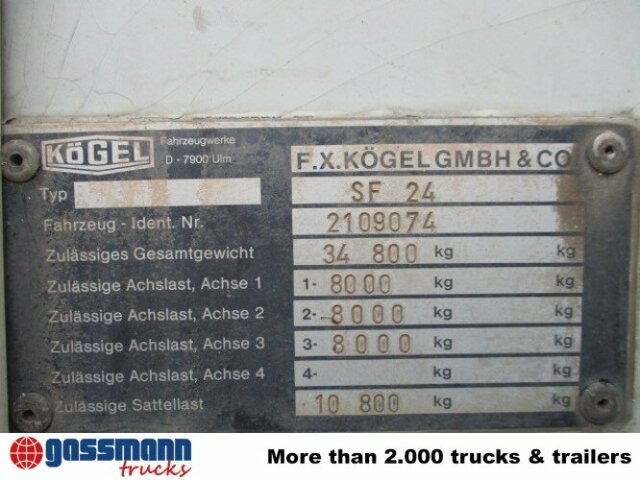Kögel SF 24 Kofferauflieger, gelenkte Achse, Rolltor, - Closed box semi-trailer: picture 4 Kögel SF 24 Kofferauflieger, gelenkte Achse, Rolltor, - Closed box semi-trailer: picture 4