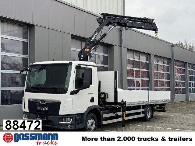 MAN TGL 12.190 4x2 BL mit Kran Hiab Hiduo 072DS-4 - Dropside/ Flatbed truck, Crane truck: picture 1 MAN TGL 12.190 4x2 BL mit Kran Hiab Hiduo 072DS-4 - Dropside/ Flatbed truck, Crane truck: picture 1