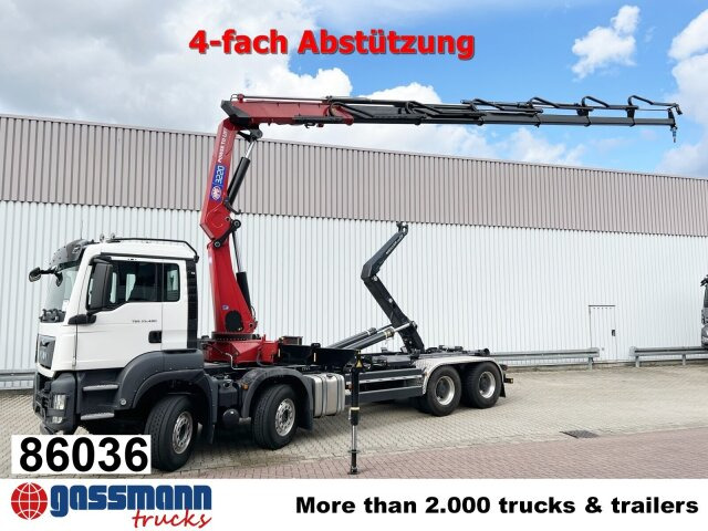 MAN TGS 35.480 8X4 BL, Intarder, Kran HMF 3220-K6, - Hook lift truck, Crane truck: picture 1 MAN TGS 35.480 8X4 BL, Intarder, Kran HMF 3220-K6, - Hook lift truck, Crane truck: picture 1