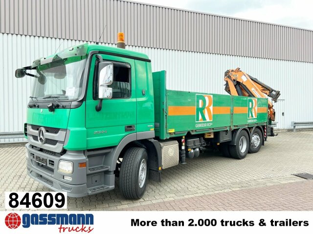 Mercedes-Benz Actros 2544 L 6x2, Retarder, Lenkachse, Heckkran - Dropside/ Flatbed truck, Crane truck: picture 1 Mercedes-Benz Actros 2544 L 6x2, Retarder, Lenkachse, Heckkran - Dropside/ Flatbed truck, Crane truck: picture 1