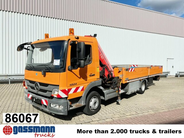 Mercedes-Benz Atego 1024 L 4x2 mit Kran Fassi F80A.0.21 - Dropside/ Flatbed truck, Crane truck: picture 1 Mercedes-Benz Atego 1024 L 4x2 mit Kran Fassi F80A.0.21 - Dropside/ Flatbed truck, Crane truck: picture 1