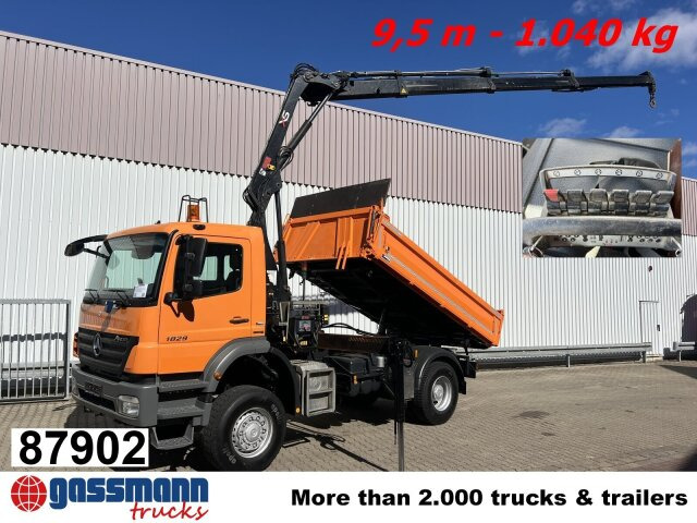 Mercedes-Benz Axor 1829 AK 4x4 mit Kran Hiab XS 111BS-3 HiDuo, - Tipper, Crane truck: picture 1 Mercedes-Benz Axor 1829 AK 4x4 mit Kran Hiab XS 111BS-3 HiDuo, - Tipper, Crane truck: picture 1