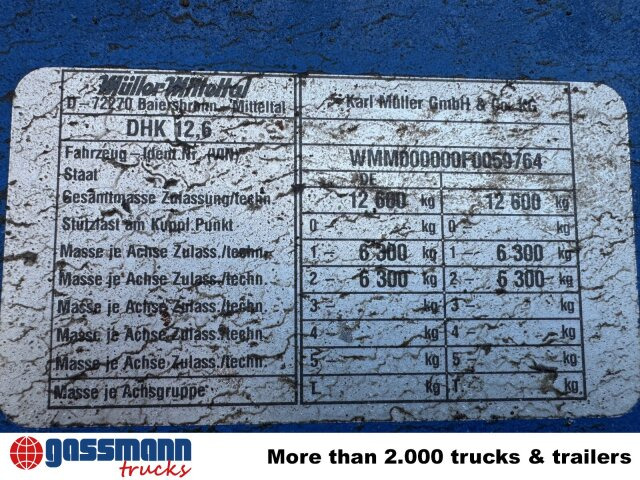Müller-Mitteltal DHK 12.6, verzinkt! - Tipper trailer: picture 4 Müller-Mitteltal DHK 12.6, verzinkt! - Tipper trailer: picture 4