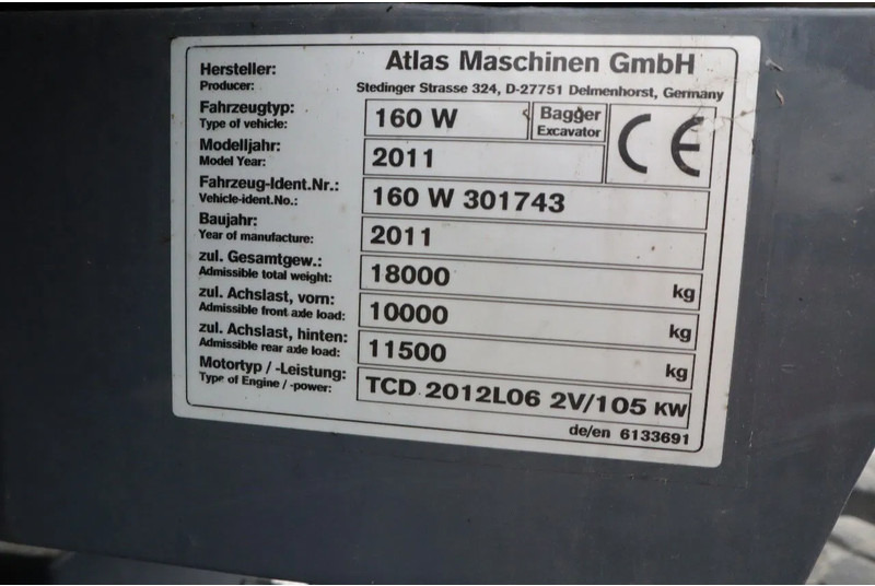 Wheel excavator Atlas 160W | ROTOTILT | GRIPPER | BUCKET | DOZER BLADE: picture 20