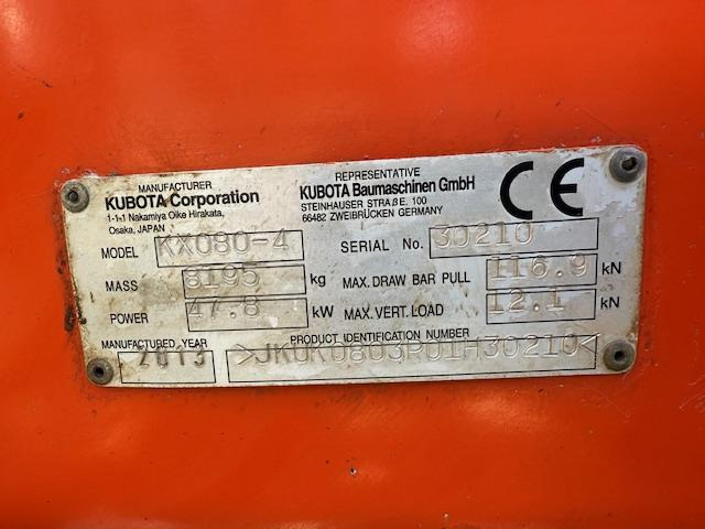 Kubota KX 080-4 mit Powertilt - Mini excavator: picture 5 Kubota KX 080-4 mit Powertilt - Mini excavator: picture 5