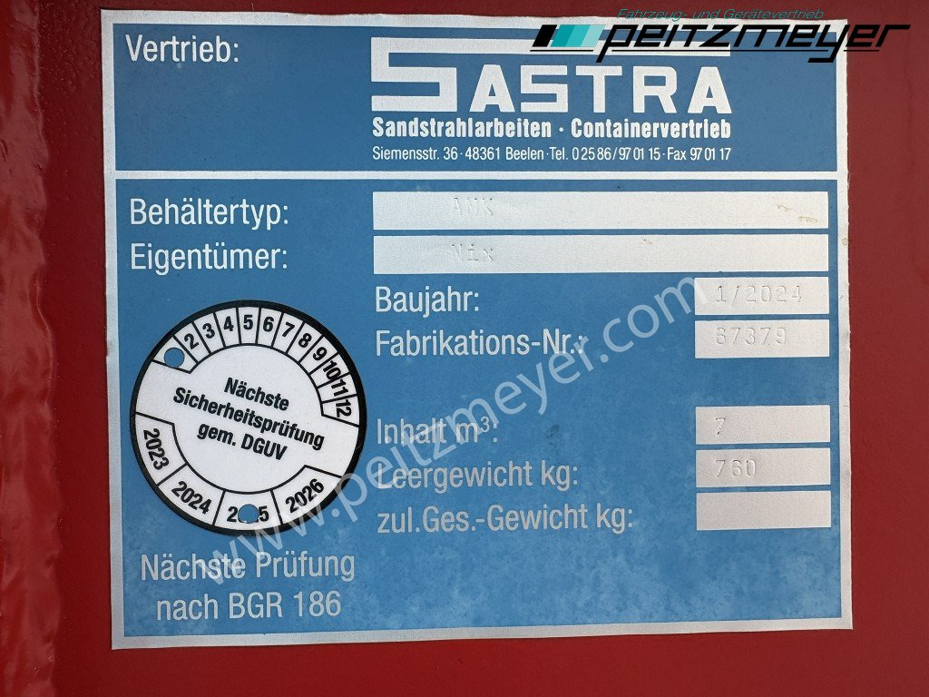 Skip bin SASTRA Absetzmulde AMK mit Klappe - 7 m³ asymetrisch: picture 10 Skip bin SASTRA Absetzmulde AMK mit Klappe - 7 m³ asymetrisch: picture 10