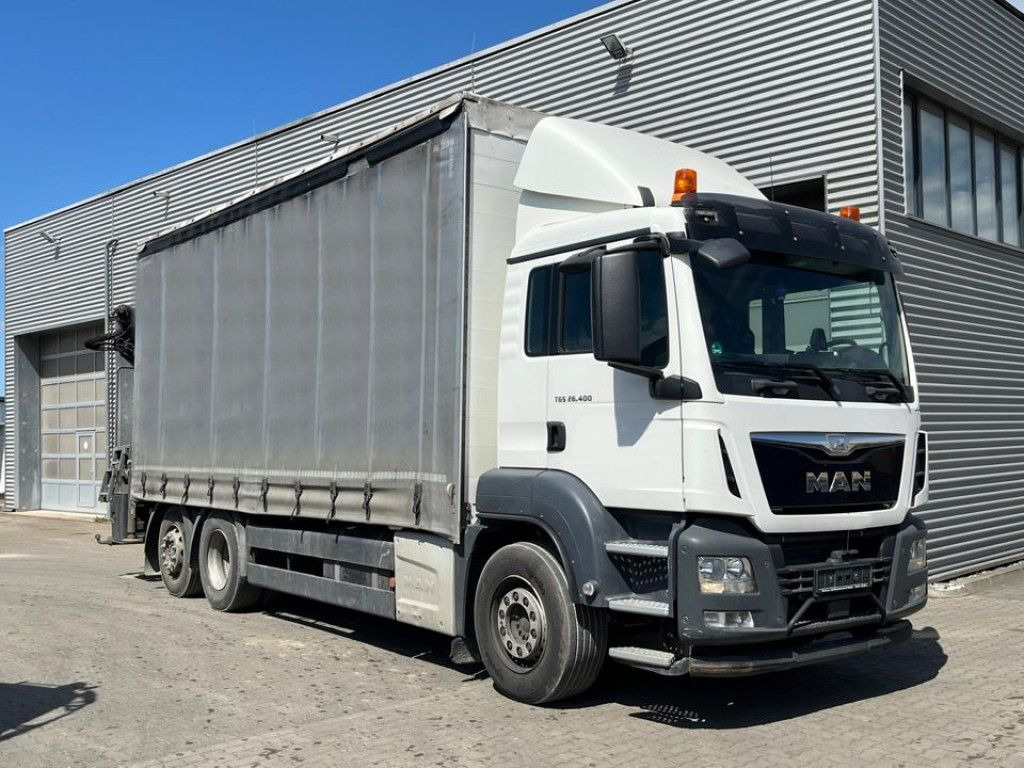 MAN TG-S 26.400 6x2-2 BL Pritsche Heckkran 5xhydr.Au - Dropside/ Flatbed truck, Crane truck: picture 2 MAN TG-S 26.400 6x2-2 BL Pritsche Heckkran 5xhydr.Au - Dropside/ Flatbed truck, Crane truck: picture 2