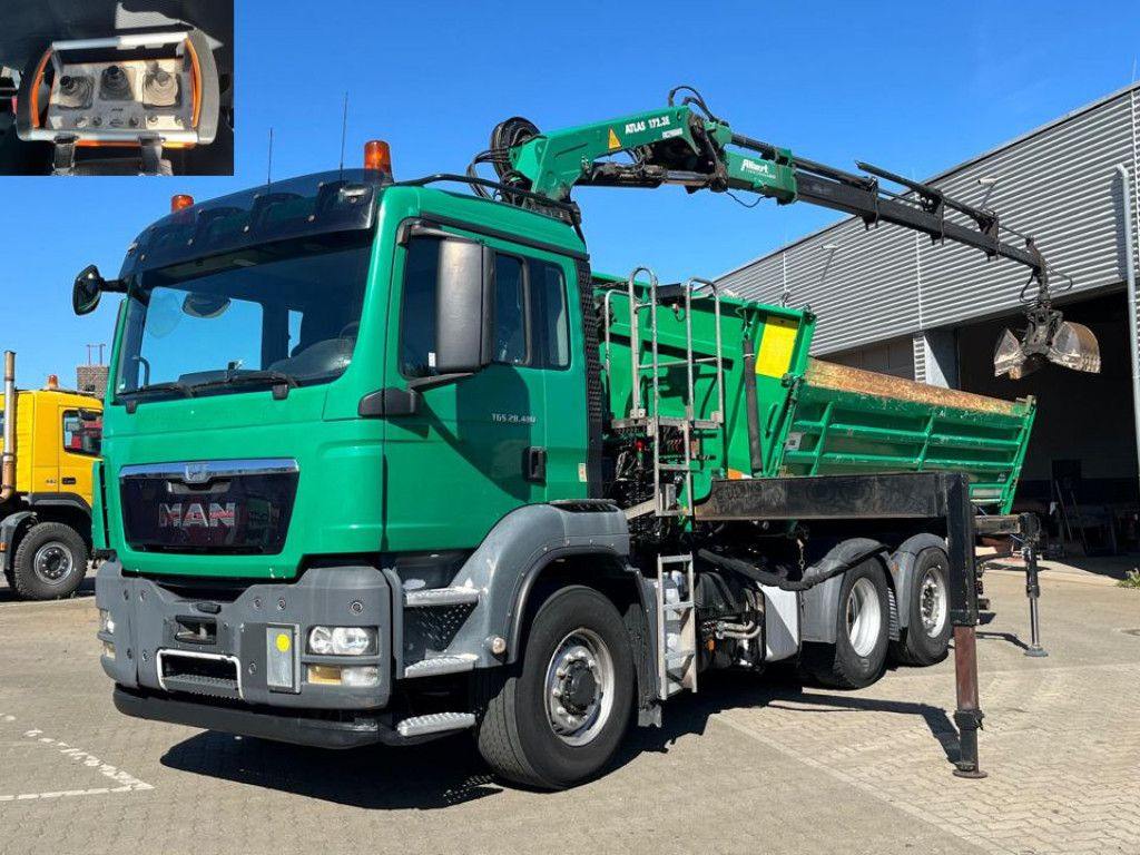 MAN TG-S 28.480 6x4H-4 BL 3-Achs Kipper Kran Funk Li - Tipper, Crane truck: picture 1 MAN TG-S 28.480 6x4H-4 BL 3-Achs Kipper Kran Funk Li - Tipper, Crane truck: picture 1