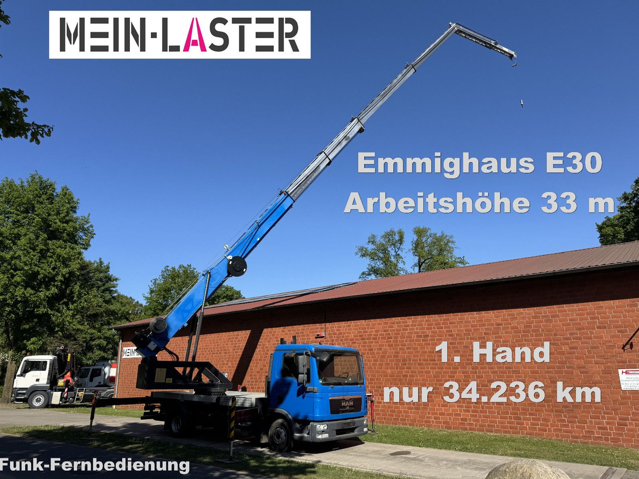 MAN 8.180 Emminghaus kein Böcker Klaas 33 Meter FB - Crane truck: picture 1 MAN 8.180 Emminghaus kein Böcker Klaas 33 Meter FB - Crane truck: picture 1