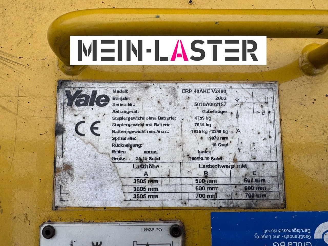 Electric forklift Yale ERP 40 AKE 4.000 kg - 3,6 m Zusatzhydraulik 1.Hd: picture 8 Electric forklift Yale ERP 40 AKE 4.000 kg - 3,6 m Zusatzhydraulik 1.Hd: picture 8