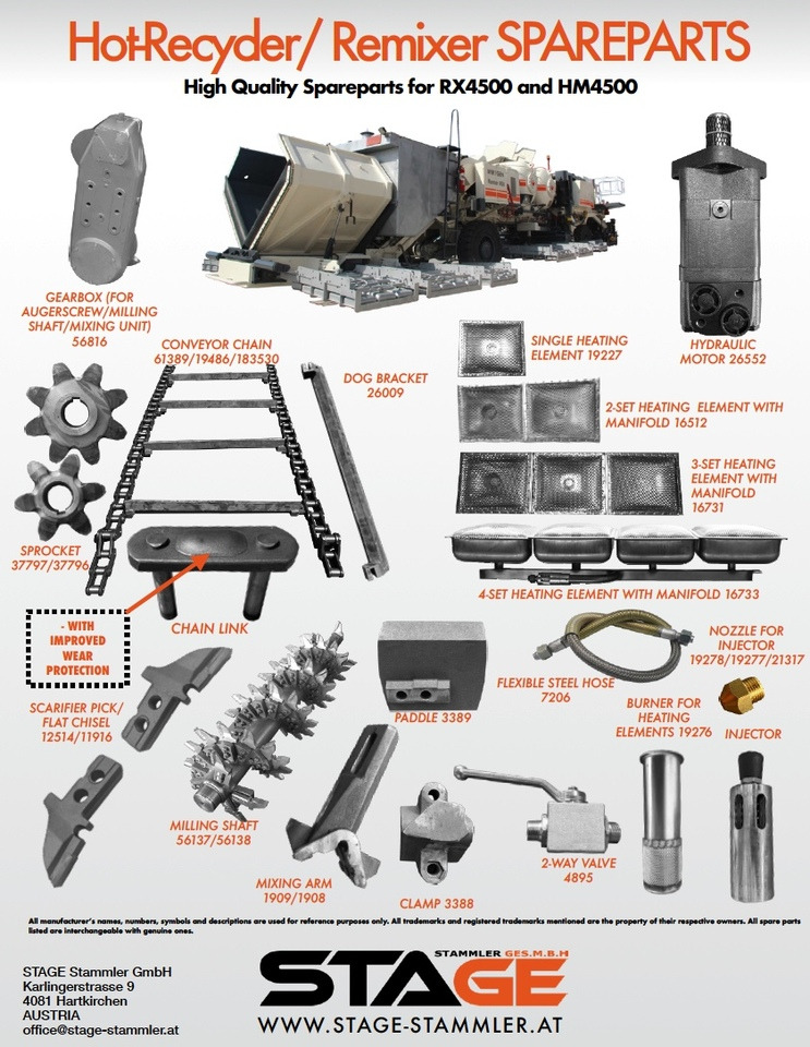 WIRTGEN RX4500 / HM4500 - Body and exterior for Construction machinery: picture 1 WIRTGEN RX4500 / HM4500 - Body and exterior for Construction machinery: picture 1