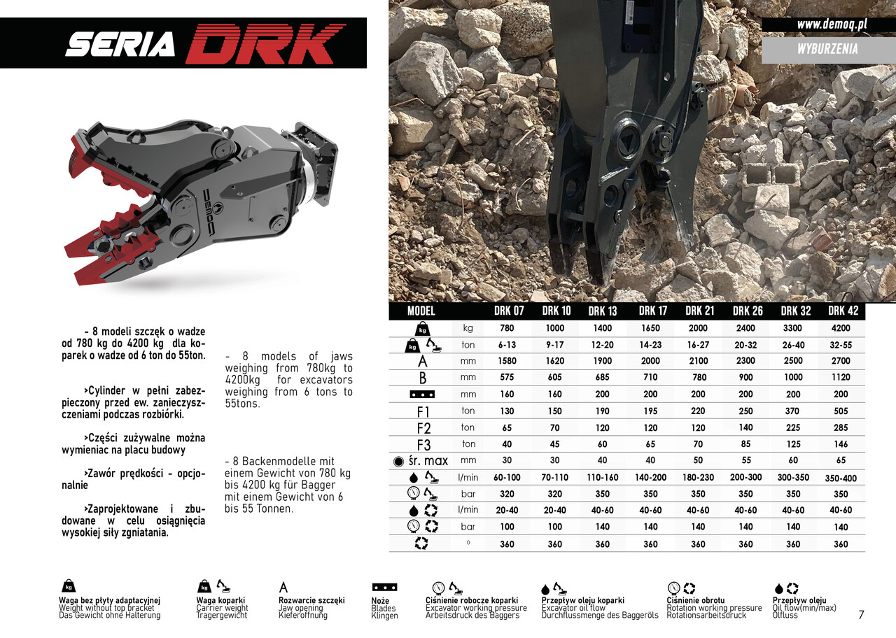 DEMOQ DRK13 Hydraulic Rotating Pulveriser Crusher 1400 KG - Demolition shears for Excavator: picture 2 DEMOQ DRK13 Hydraulic Rotating Pulveriser Crusher 1400 KG - Demolition shears for Excavator: picture 2