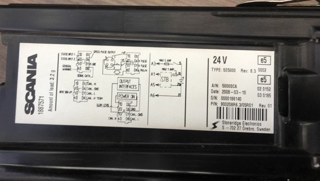 Scania REV 6.3 Scania - Tachograph for Truck: picture 2 Scania REV 6.3 Scania - Tachograph for Truck: picture 2