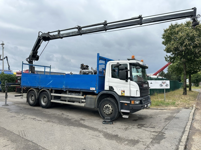 Scania P410 6x4 + CRANE HIAB 166 ES-4 - RETARDER - ROTATOR - PLATFORM 6m80 - BIG AXLES HUB REDUCTION - STEEL SPRING - Crane truck: picture 1 Scania P410 6x4 + CRANE HIAB 166 ES-4 - RETARDER - ROTATOR - PLATFORM 6m80 - BIG AXLES HUB REDUCTION - STEEL SPRING - Crane truck: picture 1
