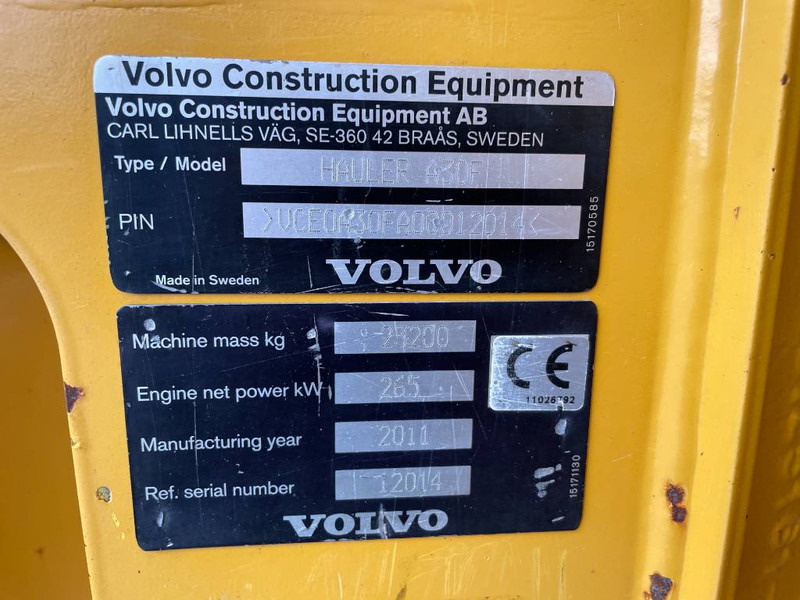 Articulated dumper Volvo A30F: picture 8